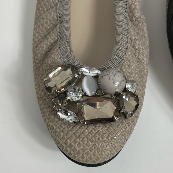 Ferca 81 Leather Ballerina Flats Jeweled Toe 38 - Picture 3 of 9